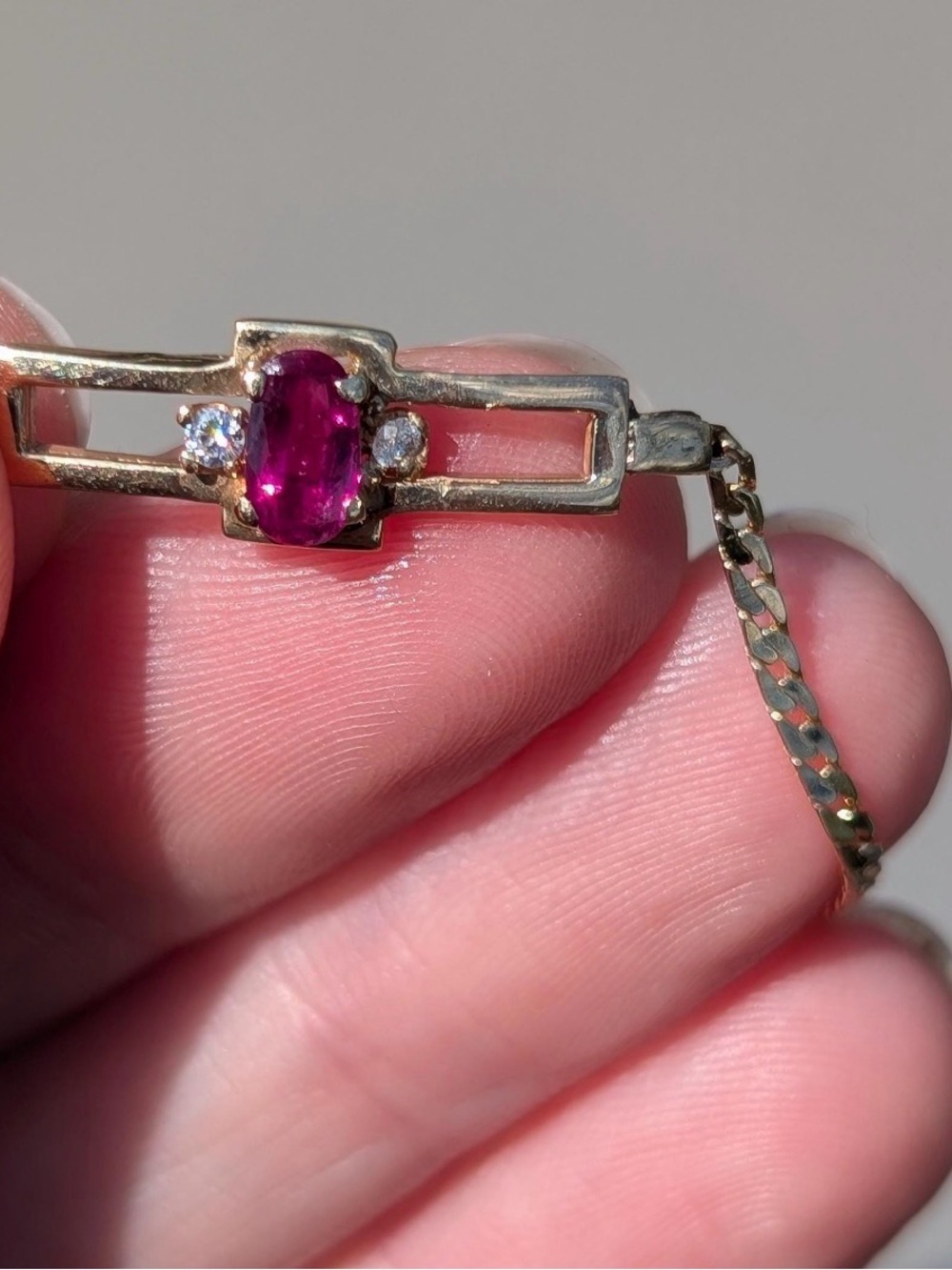*FLASH SALE* 14 KT Gold • Ruby & Diamond Bracelet - Picture 2 of 4